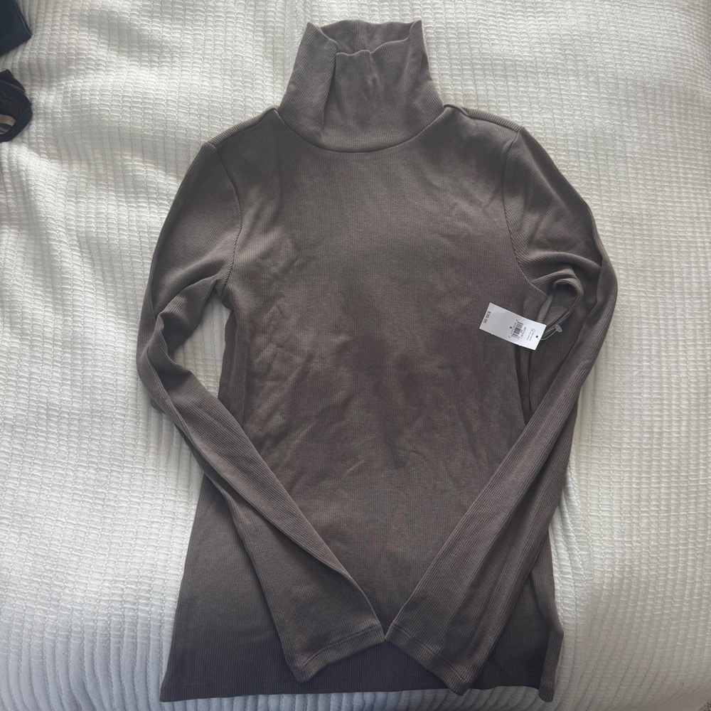 GAP Taupe Ribbed Turtleneck